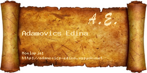 Adamovics Edina névjegykártya